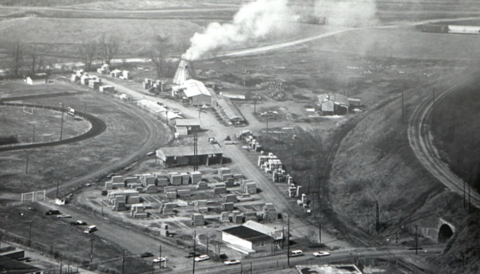 aerial photo of sawmill